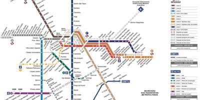 Karte metropoles transporta Sao Paulo
