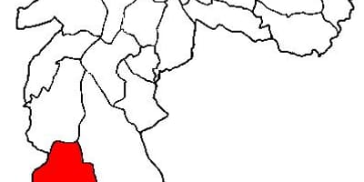 Karte Parelheiros sub-prefektūrā Sao Paulo