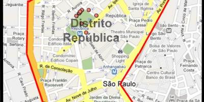 Karte República Sao Paulo