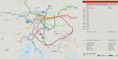 Kartes tīkla transporta Sao Paulo